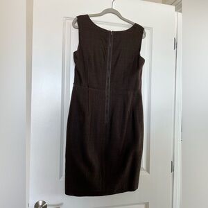 Perfect little brown dress in raw silk